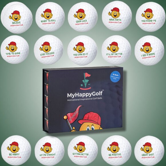 My Happy Golf 15-Ball Gift Set – For the Golfer Who Plays With Heart - Picture 2 of 6